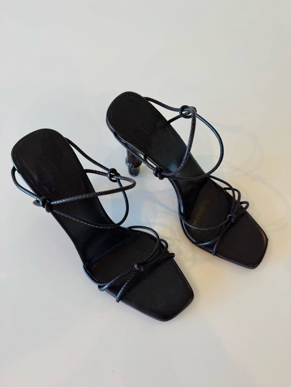 Vintage S/S 2002 Gucci by Tom Ford Dark Brown Bamboo Heel Mules Size 8 Authentic